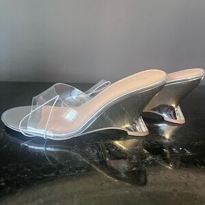 Acrylic Shoes with silver heels